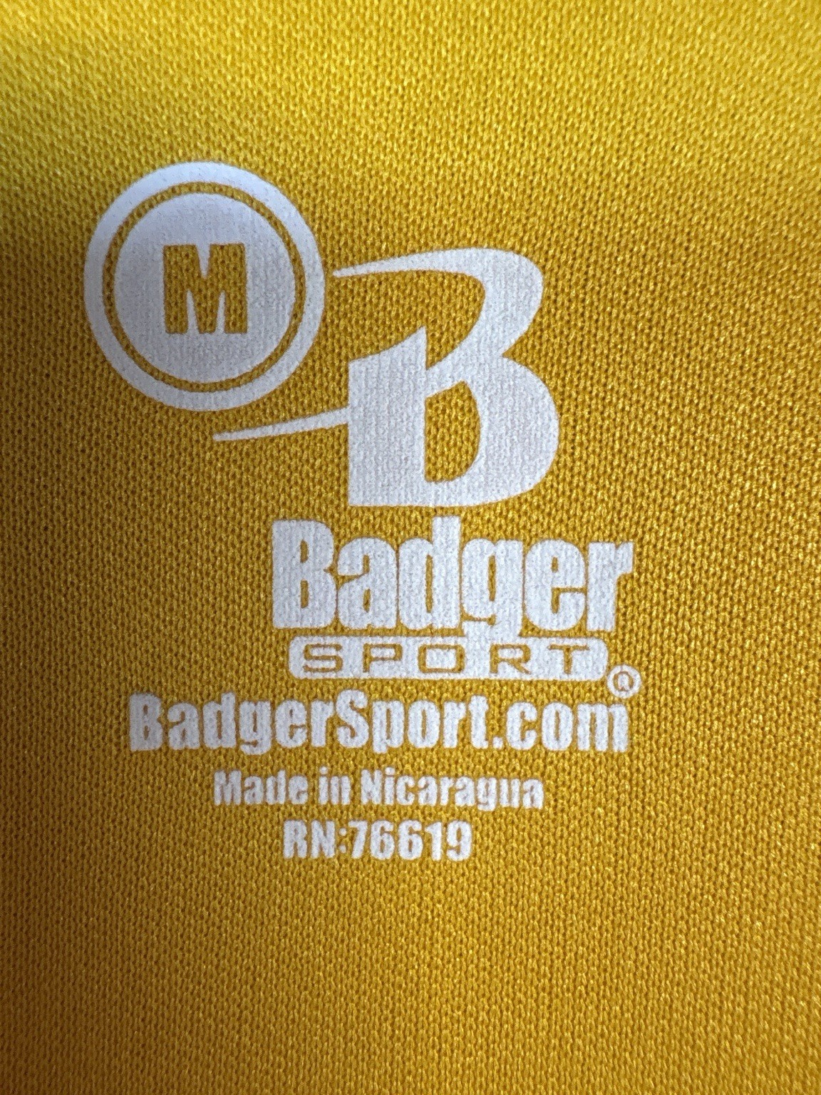 Badger Sport Performance Alhletic Shirt Men’s Medium Gold Yellow Short Sleeve gallery