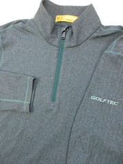 Mens Large Field Day Sporting Co Golftec Pullover 1/4 zip green herringbone