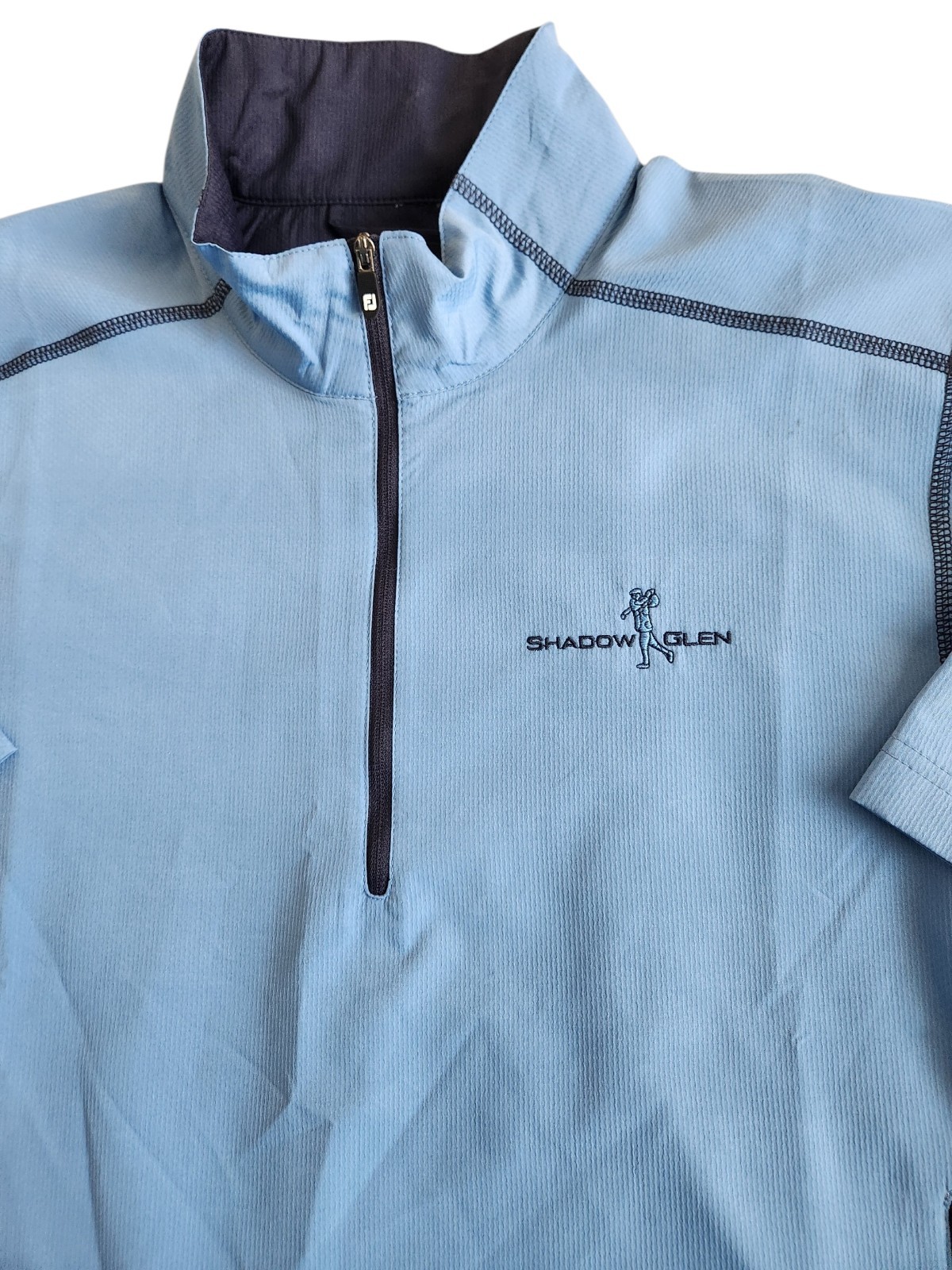 FootJoy 1/4 Zip Golf Windshirt Pullover Men's M Blue Shadow Glen TX Logo Sports gallery