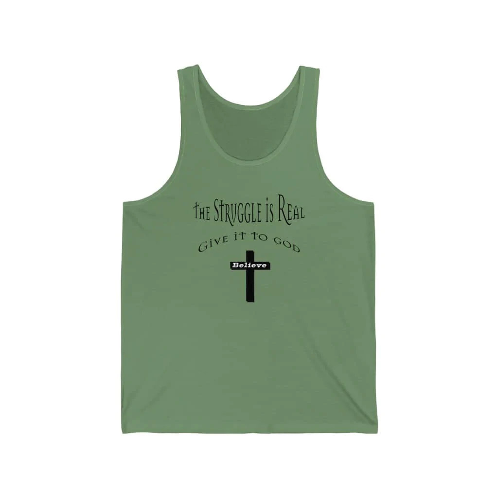 Bella & Canvas Jersey Tank "The Struggle is Real-Give it to God" bf gallery