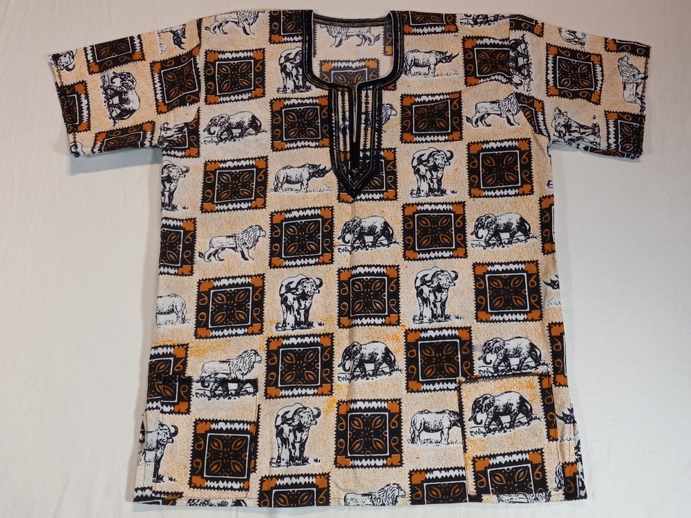 XXL Vintage African Ethnic Dashiki Quality Hand Made Shirt