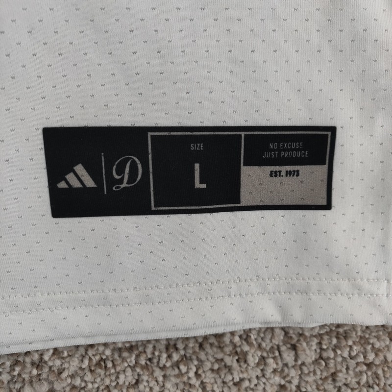 Adidas Drew League Jersey Mens Large White Gold South Central LA Rare 2023 50th gallery