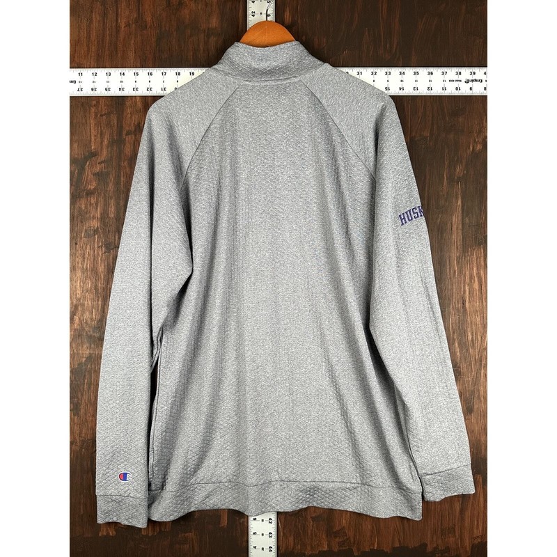 Washington Huskies Champion Pullover Half Zip Lightweight Gray Mens Large NCAA gallery