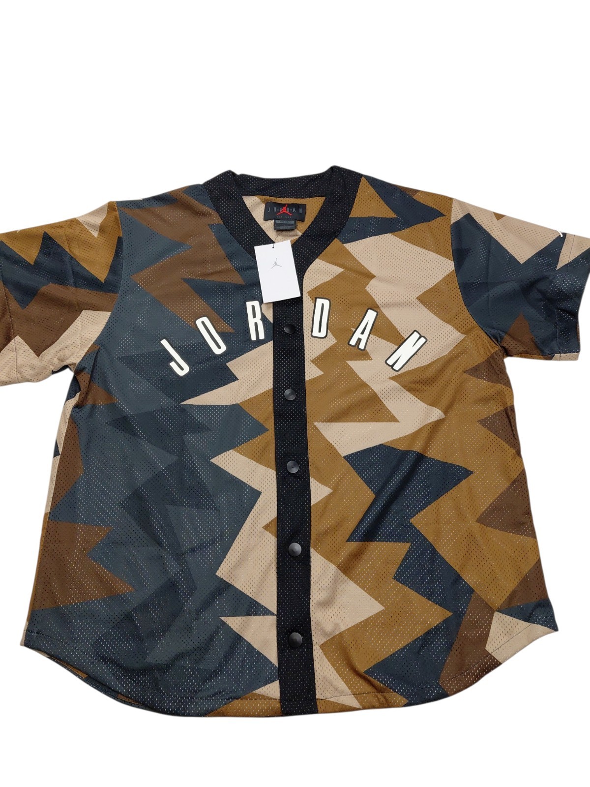 New L Nike Air Jordan 7 Essentials Baseball Jersey Black Brown FB7338-133 Men gallery