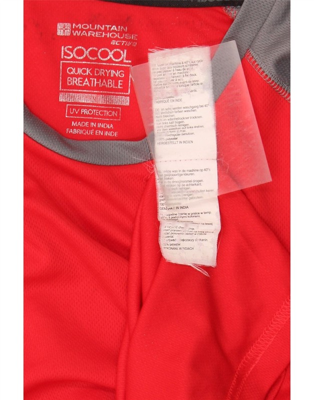 Mountain Warehouse Mens IsoCool T-Shirt Top Medium Red Colourblock AD19 gallery