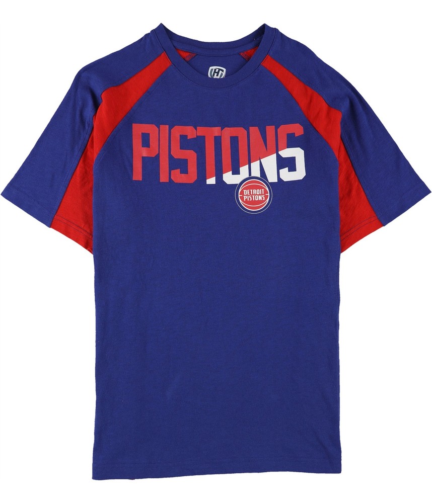 Hands High Mens Detroit Pistons Graphic T-Shirt, Blue, Large