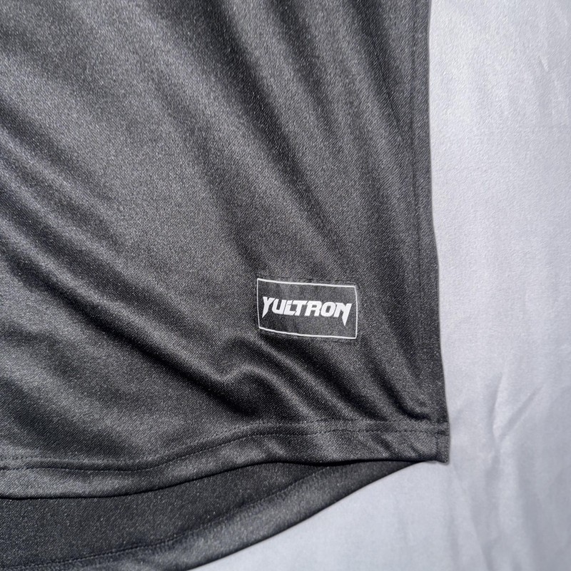 Yultron Baseball Jersey Mens Medium Black Ravers 01 Button Front Graphic Shirt gallery