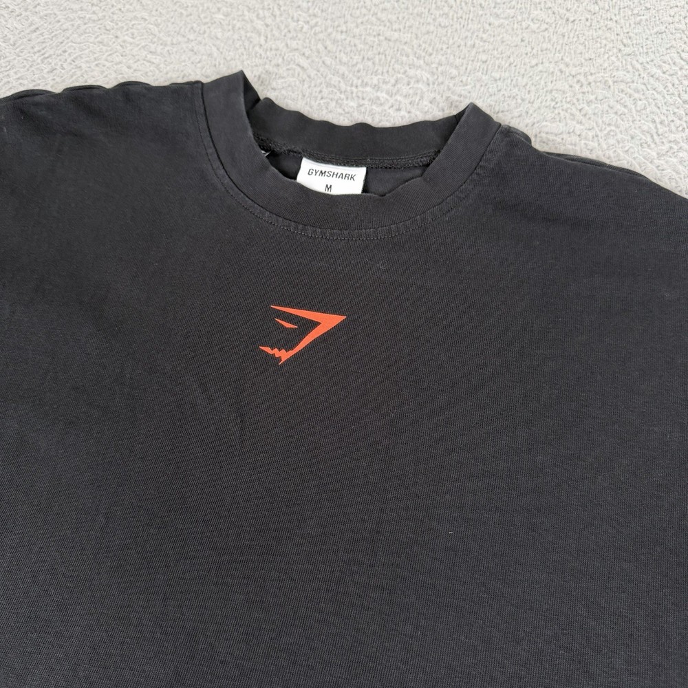 Gymshark Shirt Mens Medium Black Sets N Reps Tee Short Sleeve Workout Gym