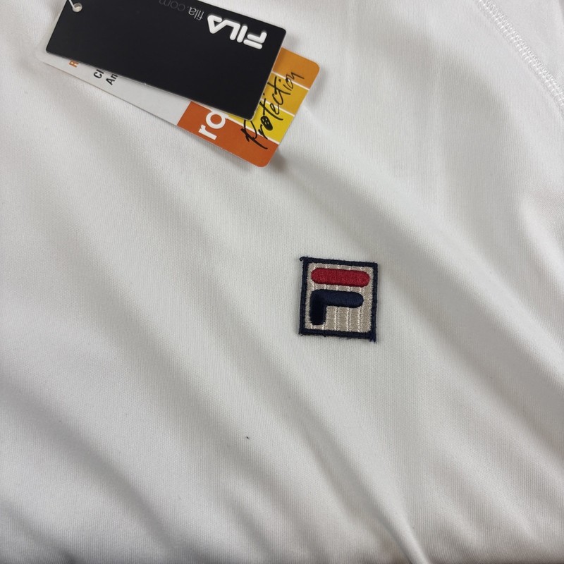 Fila Shirt Men’s Large Essenza Colorblock Crew White Navy Athletic New Nos gallery