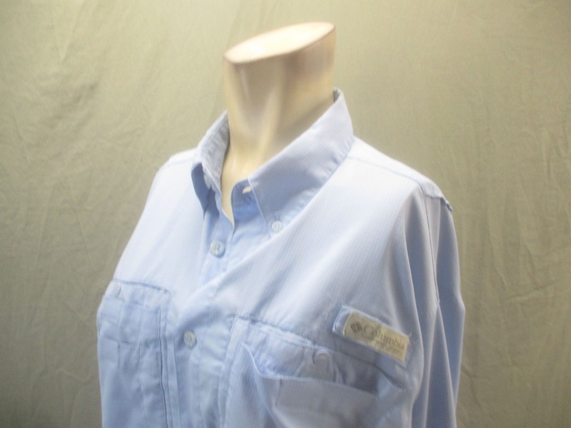 Columbia Size M Mens Blue PFG Long Sleeve Collared Button Up Outdoor Shirt 426 gallery