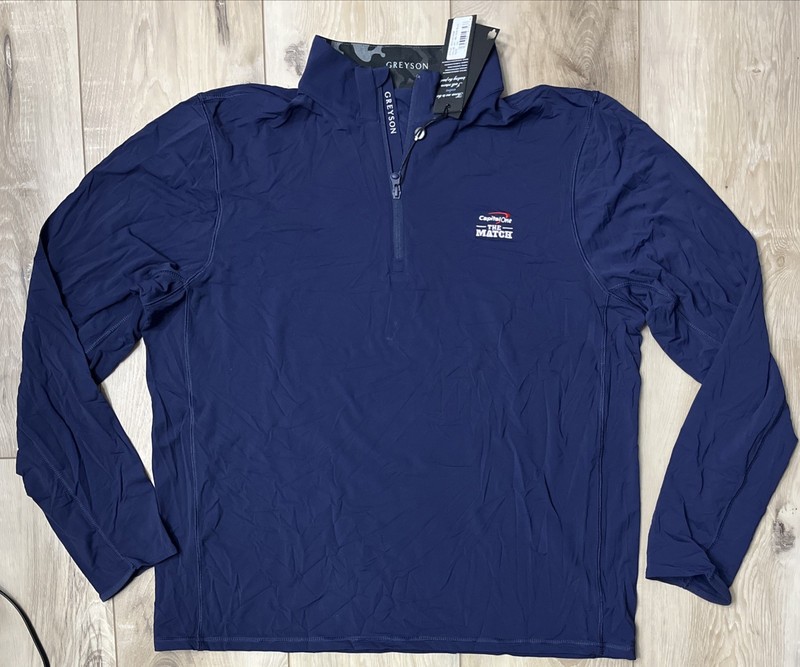 Greyson Men's Tate Mockneck 1/4 Zip Quarter Zip LOGO Maltese Blue Size XXL NEW gallery