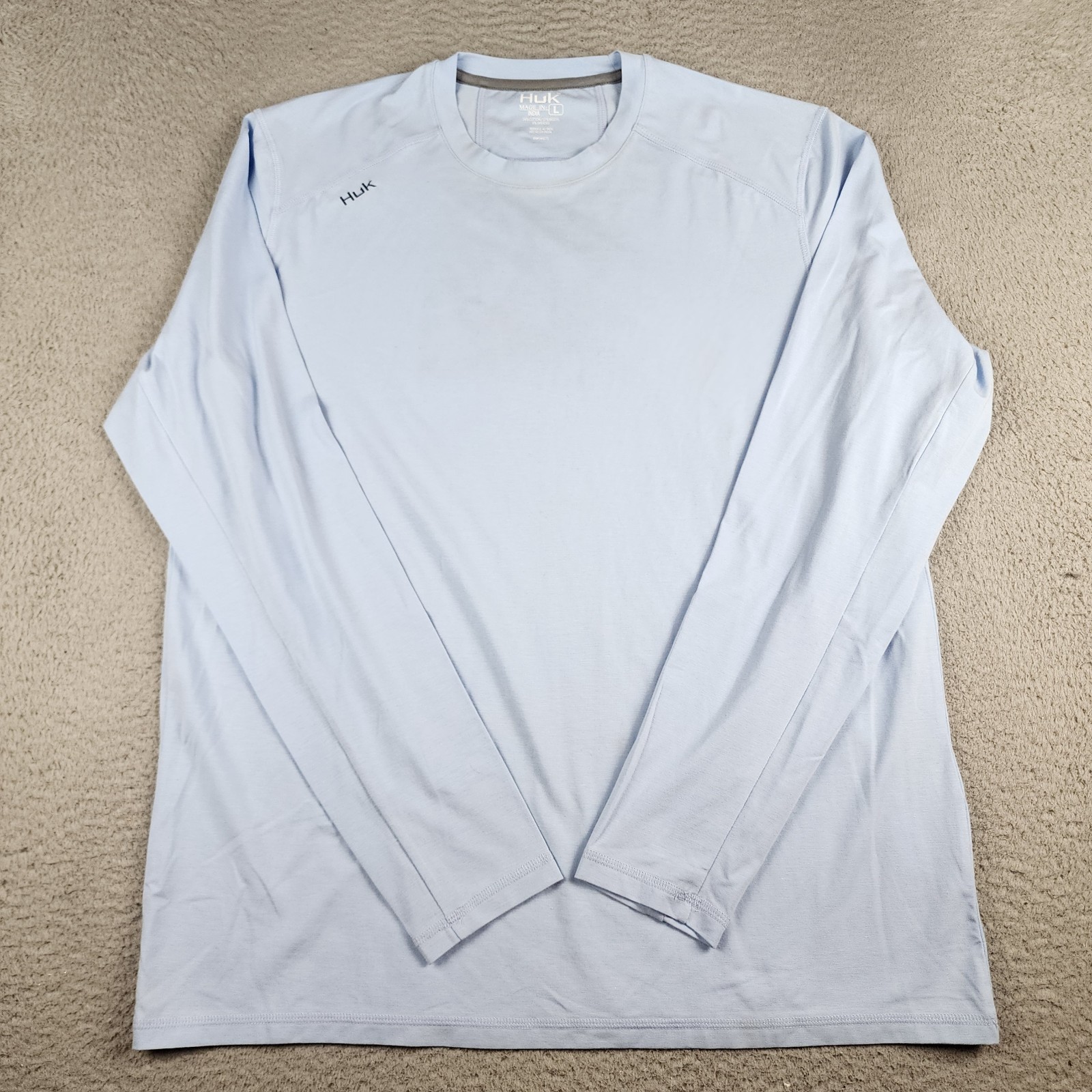Huk Shirt Mens Large Blue Performance Fishing Long Sleeve Outdoors Casual gallery