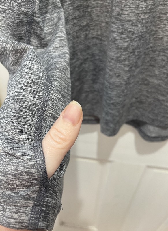 Nike Running Dri-Fit Soulcycle Gray 1/4 Zip Shirt with Thumbholes Men’s Large gallery