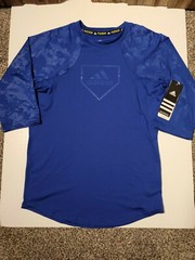 NWT Adidas Phenom Climacool Shirt Baseball 3/4 Sleeve Tech Blue YMed A10