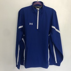 UNDER ARMOUR LOOSE Fit Men’s Blue/White 1/4 Zip Long Sleeve Pullover Size LG/G