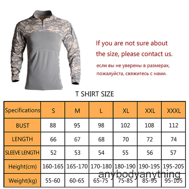 Men Tactical Army Combat Tops Hiking Long Sleeve Military Clothing Camping Shirt gallery