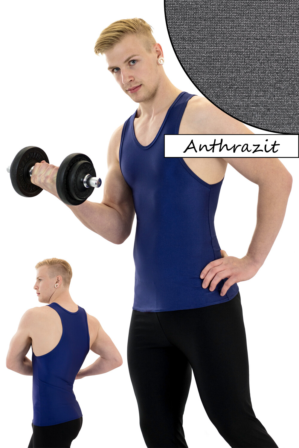 Men's Boxer Shirt Slim Fit Boxer Shirt Skin Tight Elastic Stretch Shiny Sports Top gallery