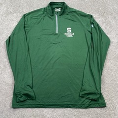 Under Armour Michigan State Spartans Green Pullover Long Sleeve Shirt Mens LG