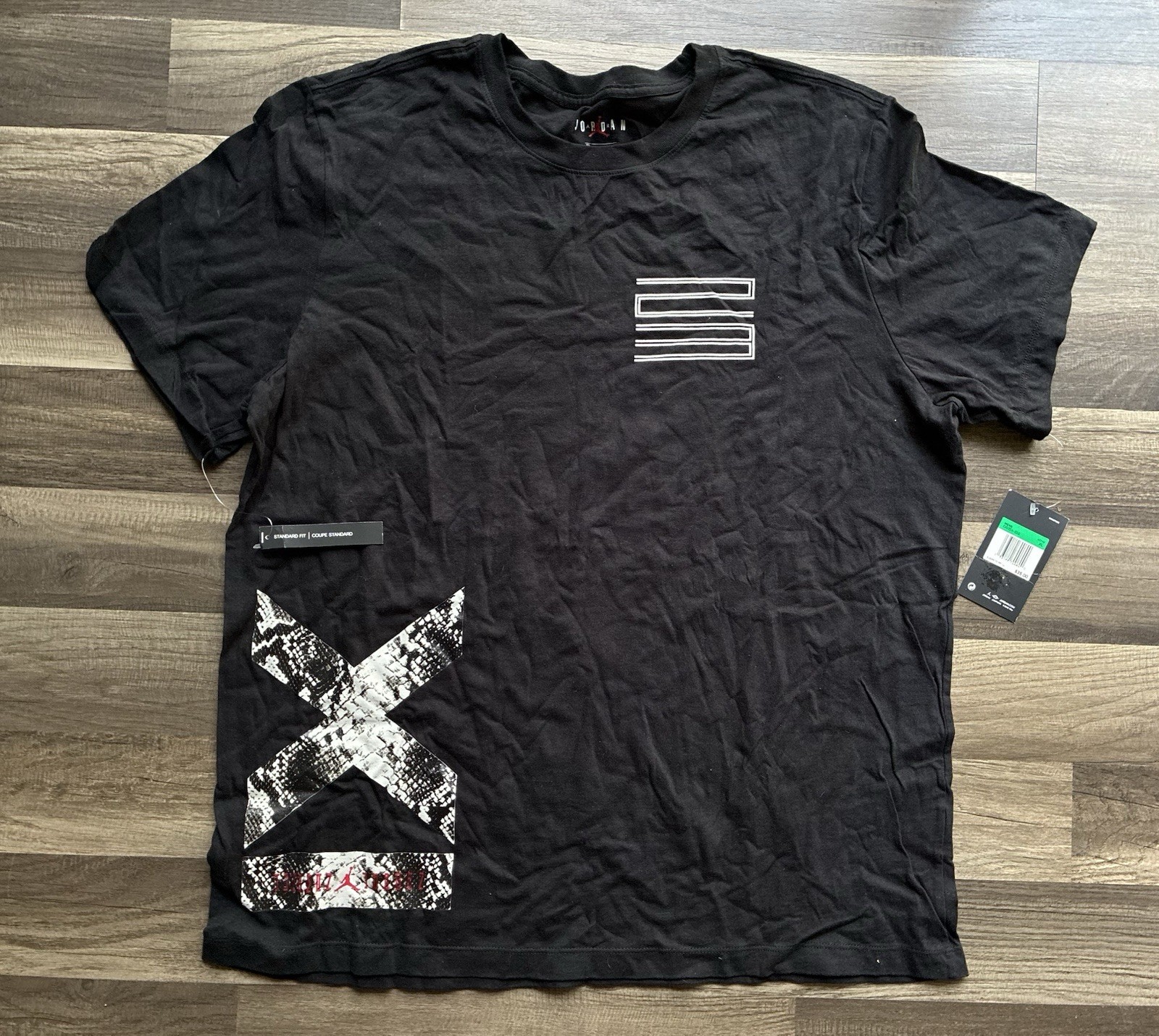 NWT NIKE Air Jordan 11 Snakeskin pattern Men’s T-shirt Sz XL Black gallery