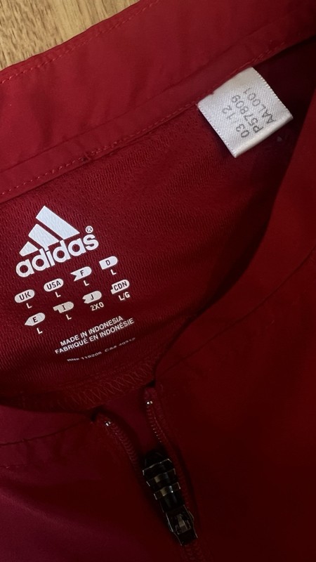 Adidas,1/4 Zip,Removable-Short &Long Sleeves,Snap Buttons,Men's,Large,Red,Jacket gallery
