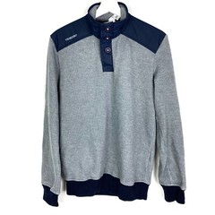 DECATHLON Tribord 100 Sailing Pullover Sweater Mens XS Water Repellent Gray Navy