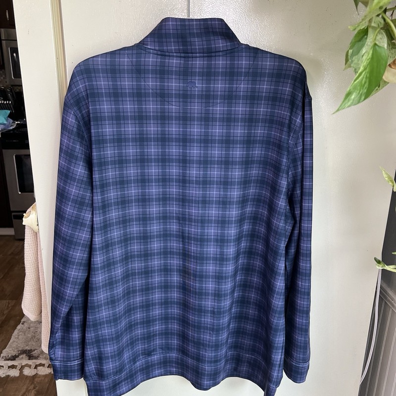 Onward Reserve Mens Dutton Plaid Printed Flow Performance 1/4 Zip Pullover SZ-XL gallery