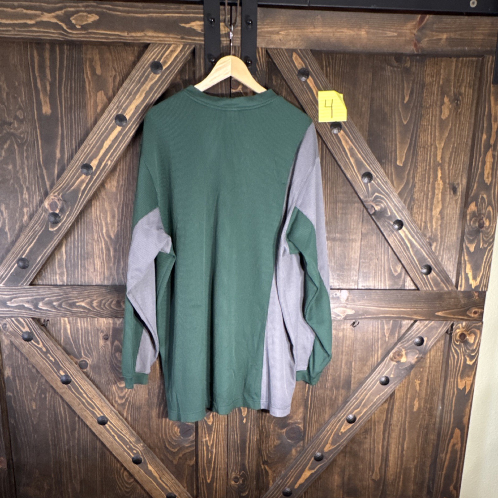 Jordan 20th Anniversary Long Sleeve Colorblock Basketball Shirt Green Gray XXL gallery