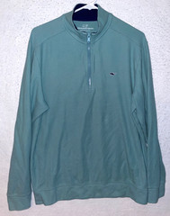 Vineyard Vines 1/4 Zip Pullover Men’s M Sea Foam Green 100% Cotton knit Whale