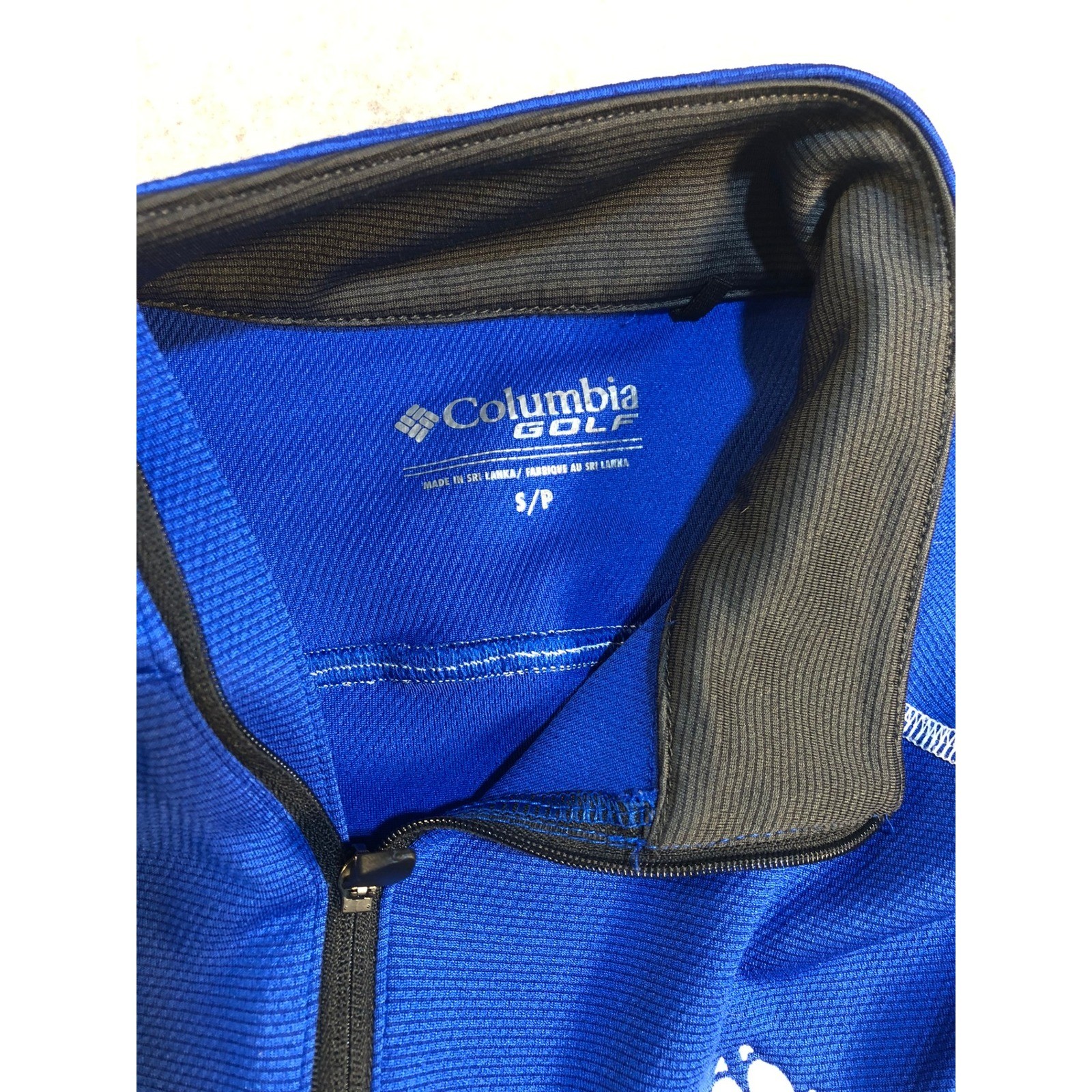Columbia Golf Mens Small Blue Quarter Zip Pullover Paw Print Logo Performance gallery