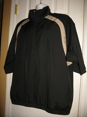 IZOD Golf Pullover Zip Windbreaker XFG Black Polyester Size Large Mens