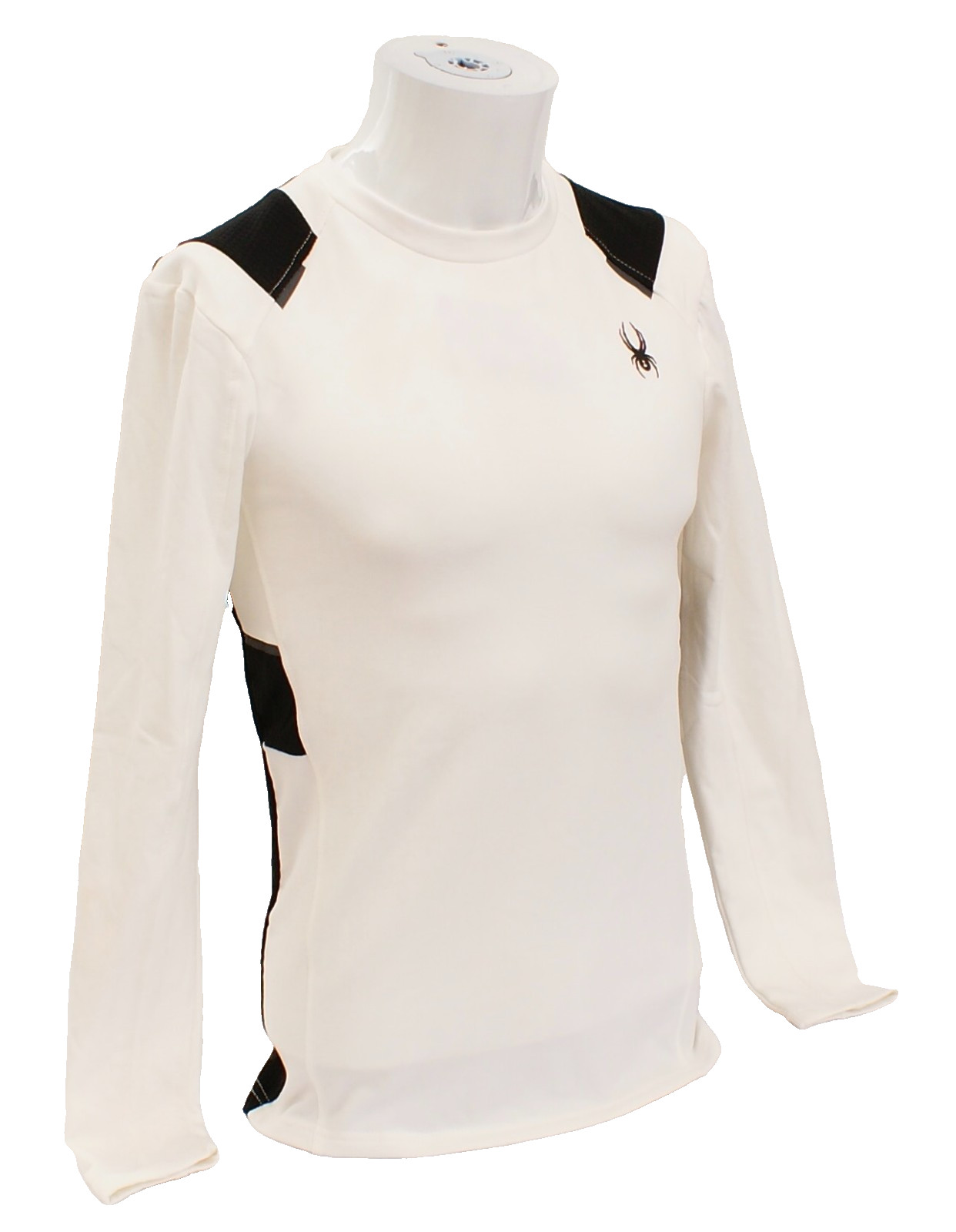 Spyder Men's S White & Black ProWeb Crew Neck Long Sleeve Pullover Shirt gallery