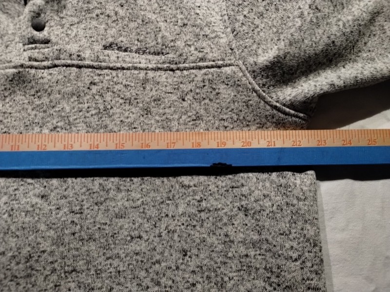 Eddie Bauer Men's Size Large Gray Long Sleeve Fleece 1/4 Snap Sweatshirt Sweater gallery