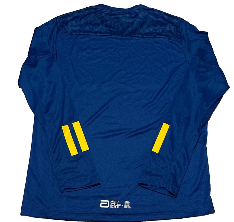 Adidas Boston Marathon 2020 Long Sleeve Shirt Blue Men's Large FQ6660 gallery