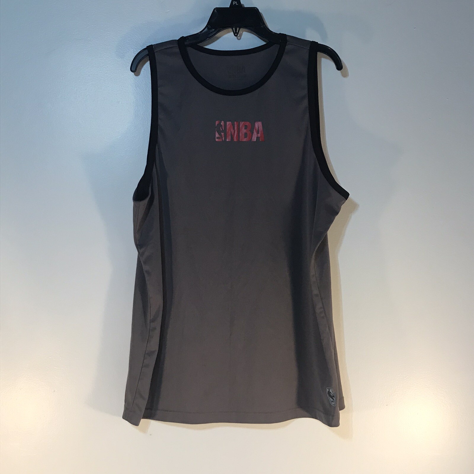 NBA Basketball Net-Dri Gry/Blk/Red Graphic Print Tank Mens Size XL gallery