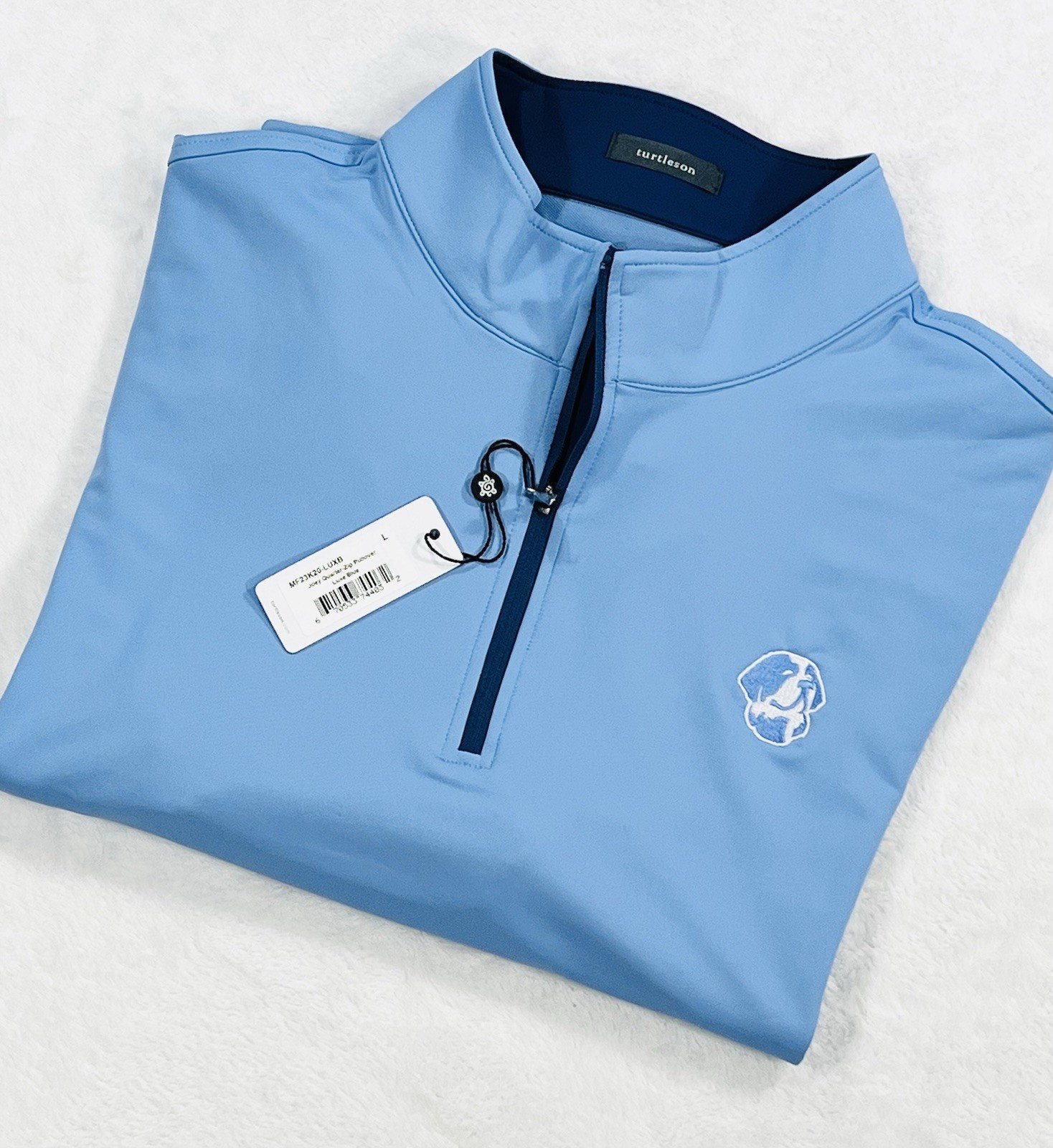 Turtleson Joey Men’s Quarter Zip Pullover Sz L Color Luxe Blue NWT gallery