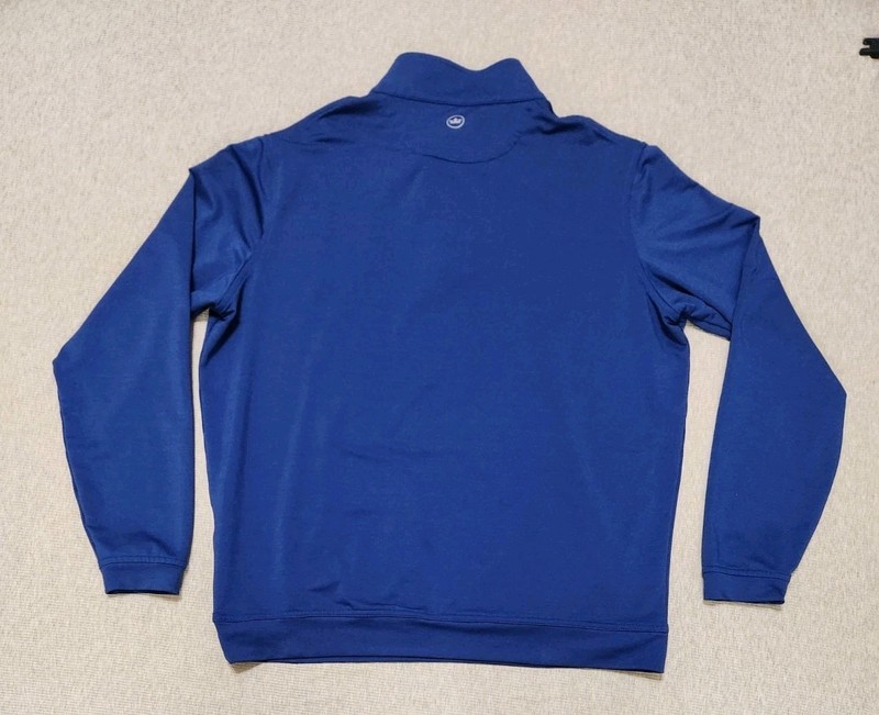 Peter Millar 1/4 Zip Pullover Mens Large Blue Stretch Lightweight Golf Club Logo gallery