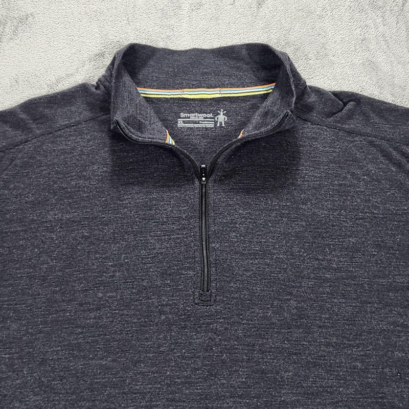Smartwool Merino 250 Pullover Mens XL Gray 1/4 Zip Wool Base Layer Top gallery