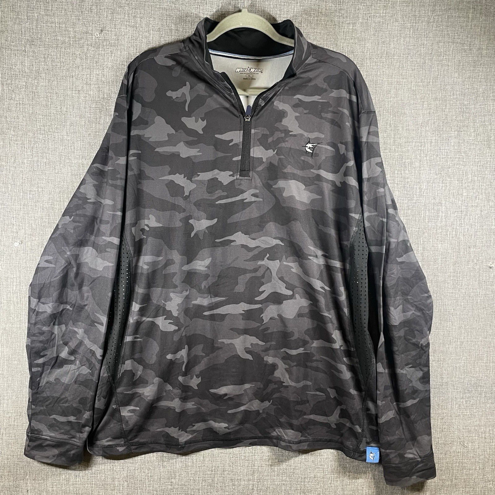 White Water Life Camo Fishing 1/4 zip New Harbor Performance Pullover XL S27 gallery