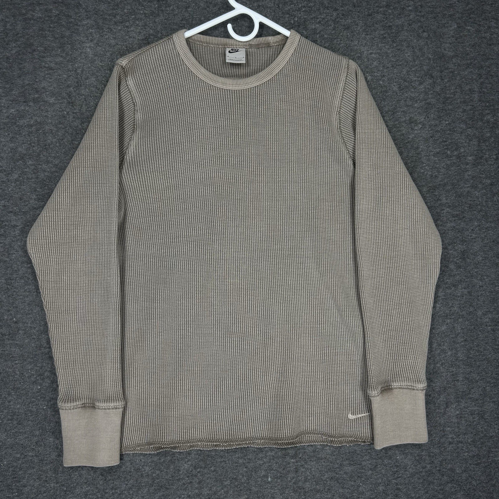 Nike Life Heavyweight Waffle Long Sleeve Shirt Mens M Flat Pewter Thermal FZ6579 gallery