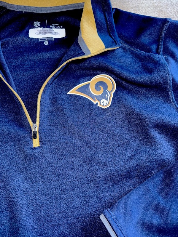 Men’s Nike Dri Fit NFL On Field St Louis Rams 1/4 Zip Pullover Size M gallery