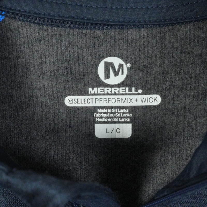 Merrell Mens Quarter Zip Pullover Select Performix Wick Navy Blue Size Large gallery