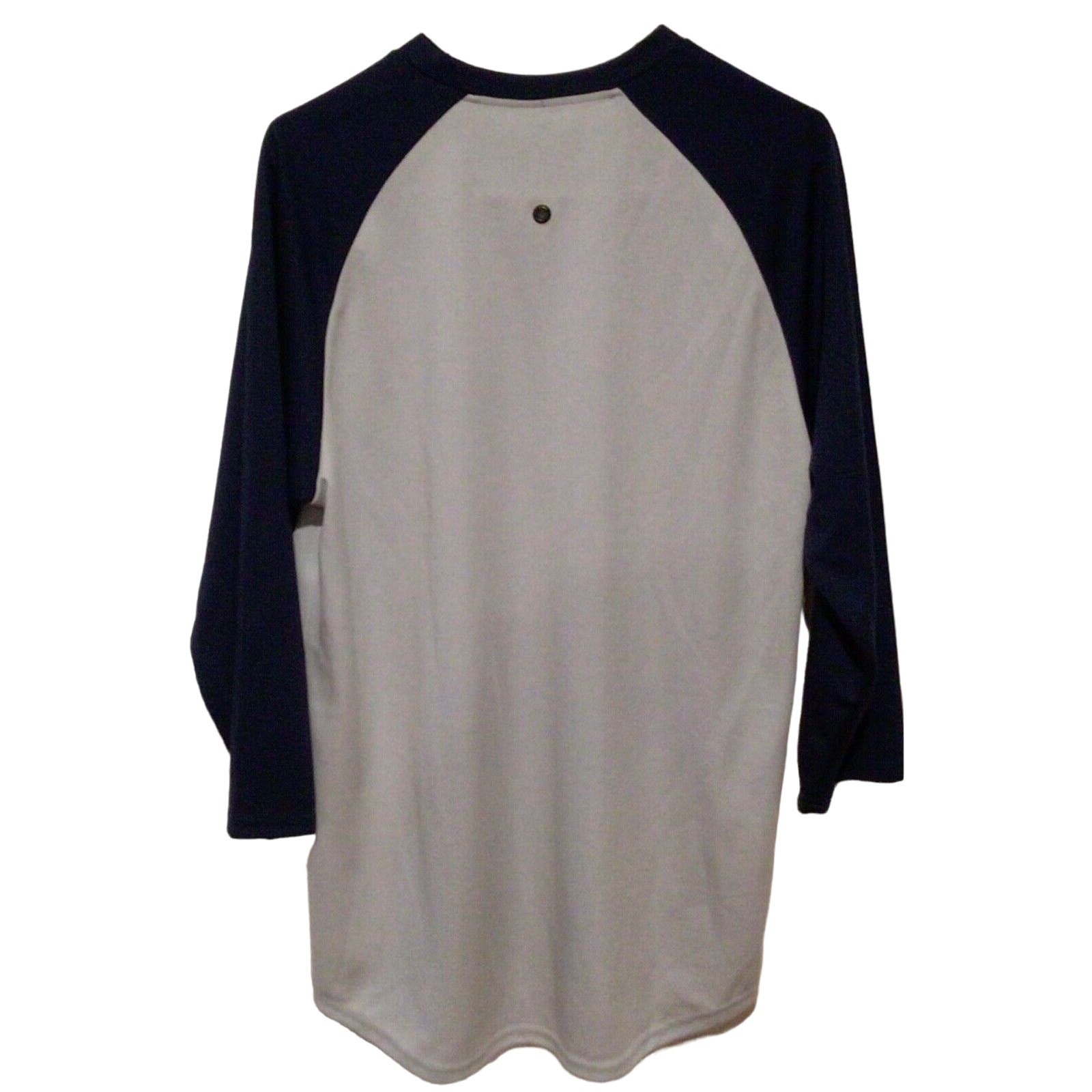 Sport-Tek Navy Gray 3/4 Sleeve Colorblock Baseball T-Shirt Men’s Size Large gallery