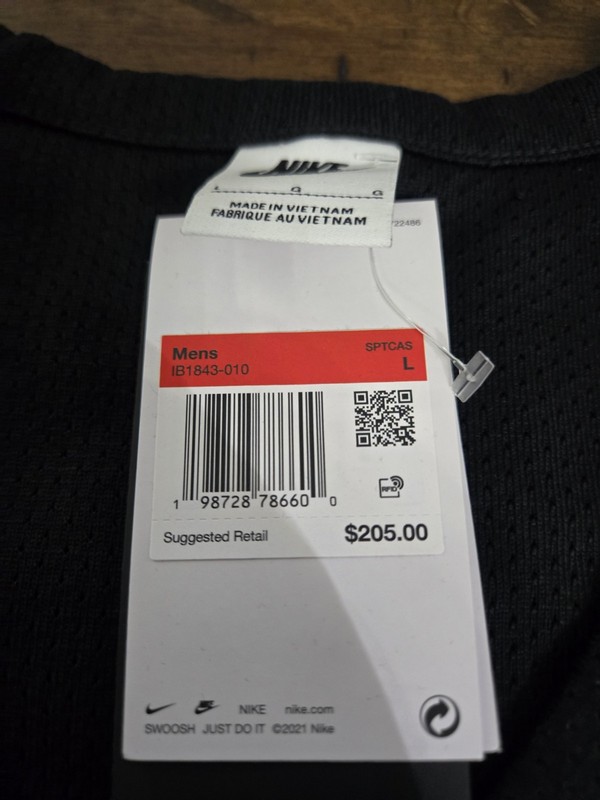 Nike XT Mesh Jersey Oversized Black Antique Silver Mens Sz Large IB1843-010 NWT gallery