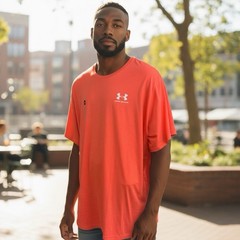 Under Armour Sportstyle Crew-neck T Shirt Mens 5XL Orange Loose Fit NWT