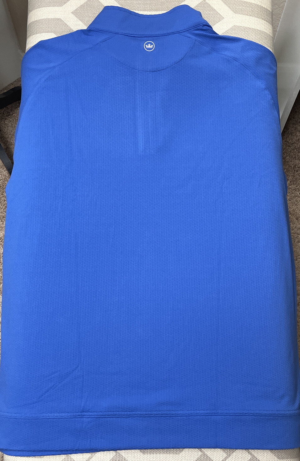 Peter Millar Crown Sport 1/4 Zip Blue with White Stripe Pullover. XXL gallery