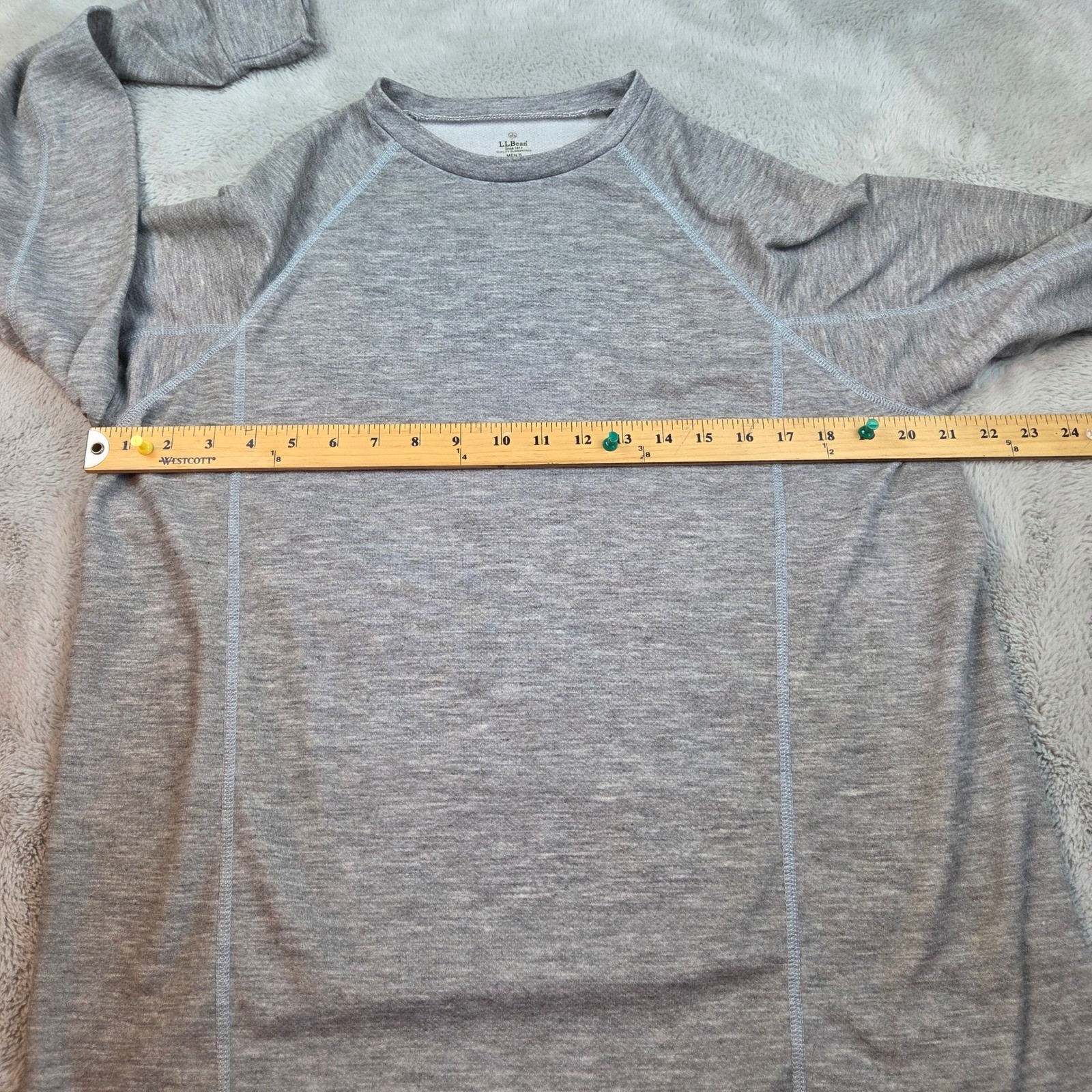 LL Bean Shirt Men L Regular Performance Raglan Active Run Hike Camp Heather Grey gallery