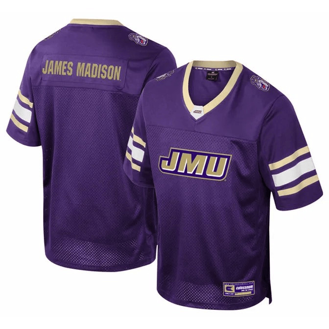 Colosseum James Madison Dukes Purple Hits Field Time Short Sleeve Football Jerse gallery