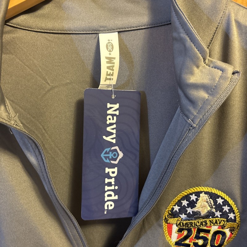 America’s Navy “250” Navy Pride Team 365 Grey Men’s 1/4 Zip Long Sleeve NWT gallery