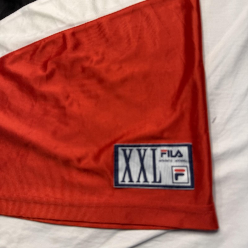 Vintage Fila Shirt Mens XL Red Black White Colorblock V-Neck Jersey Athletic 90s gallery