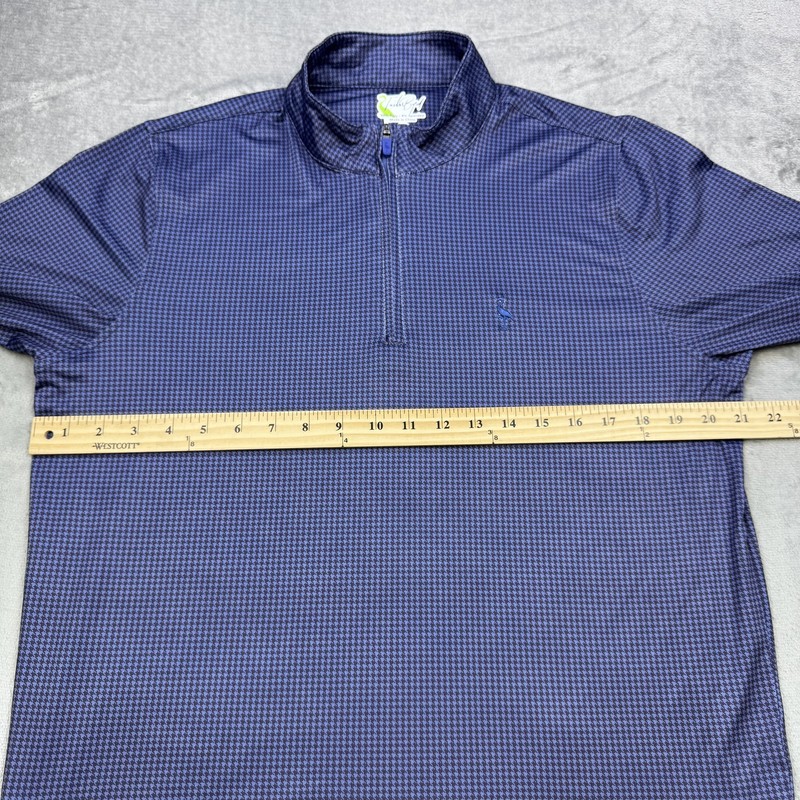 TailorByrd Pullover Mens Large Blue Houndstooth Quarter Zip Golf Shirt Top gallery